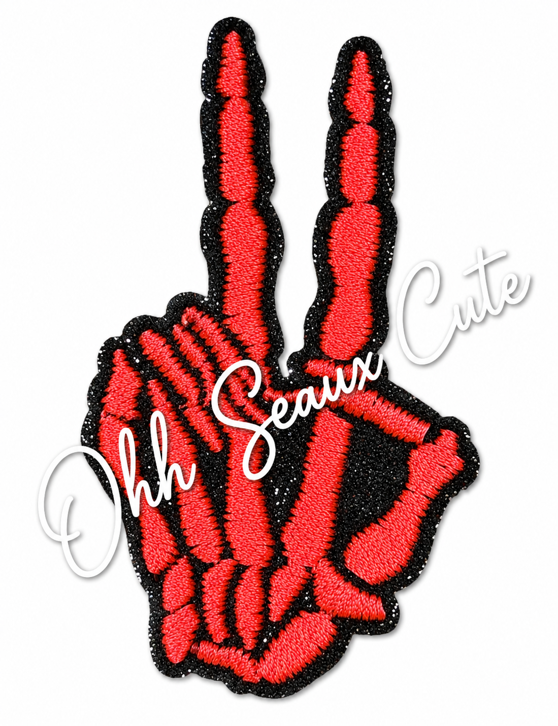 3” Glitter Coral Peace Skeleton