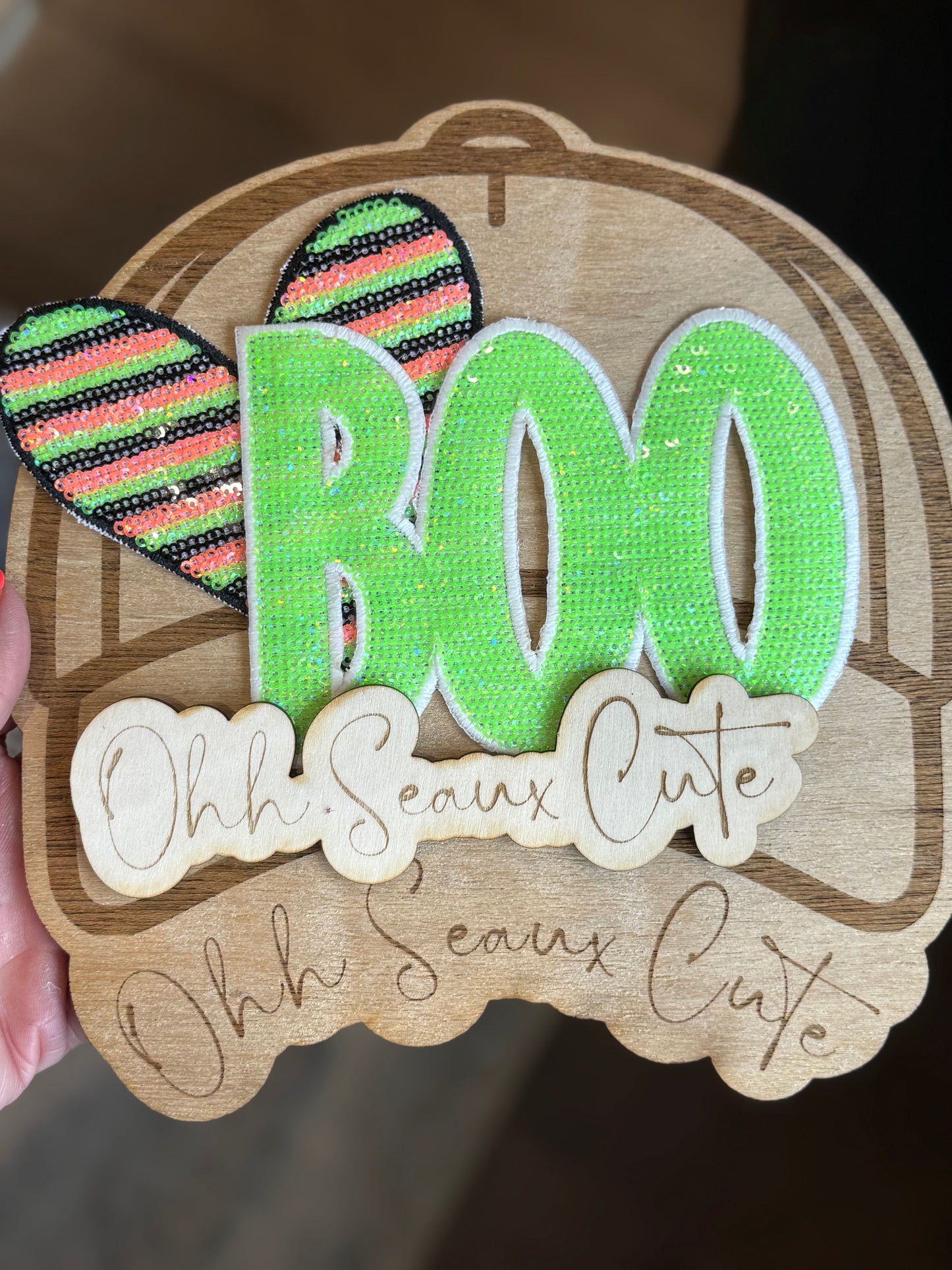 5” Glow Neon Green Sequin BOO (OSC)