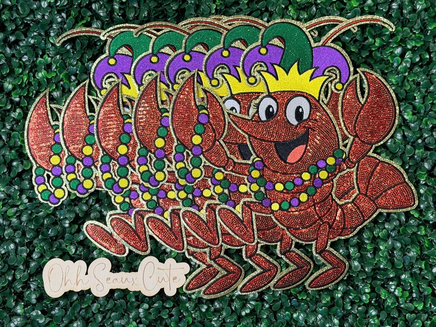 12” Sequin Mardi Gras Crawfish OSC ORIGINAL DO NOT COPY