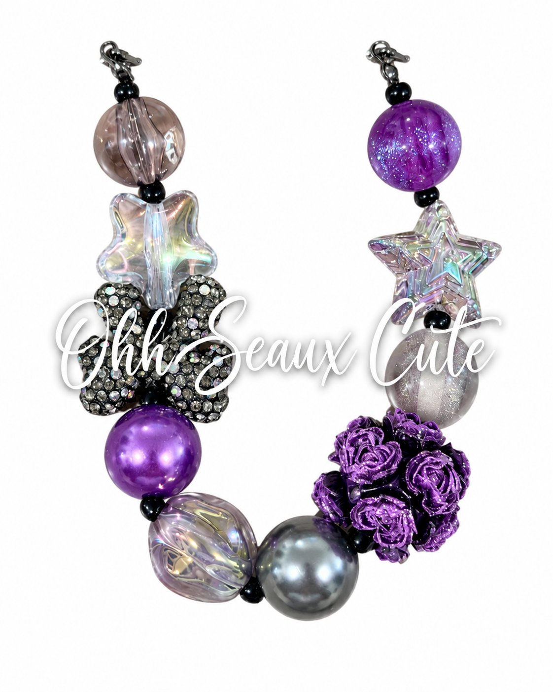 9” Purple Gothic 13 Hat Chain