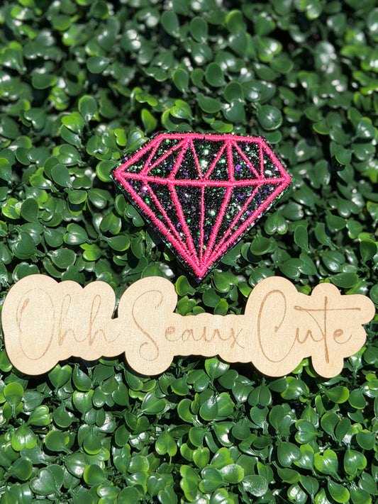 2.5” Glitter Neon Diamond