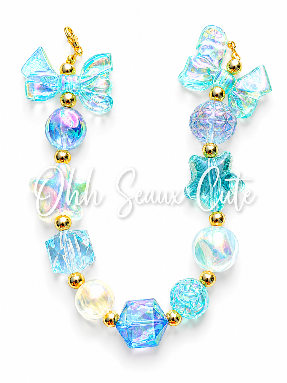 9” Gulf Blue Hat Chain