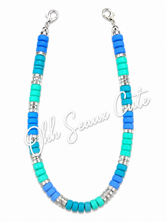 9”  Clay Bead Hat Chain-Ocean