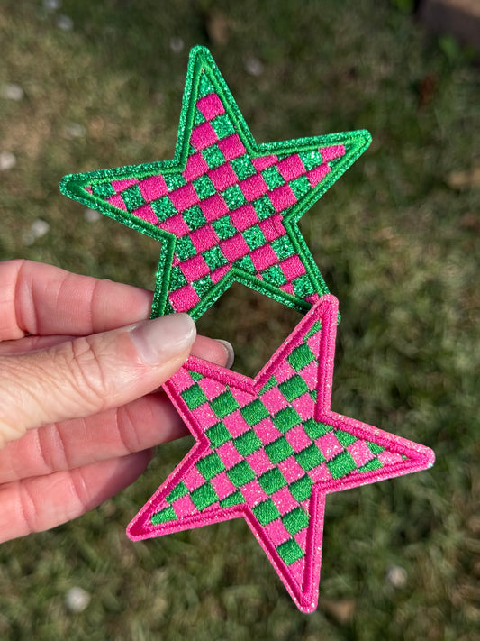 3” Christmas Checkered Star
