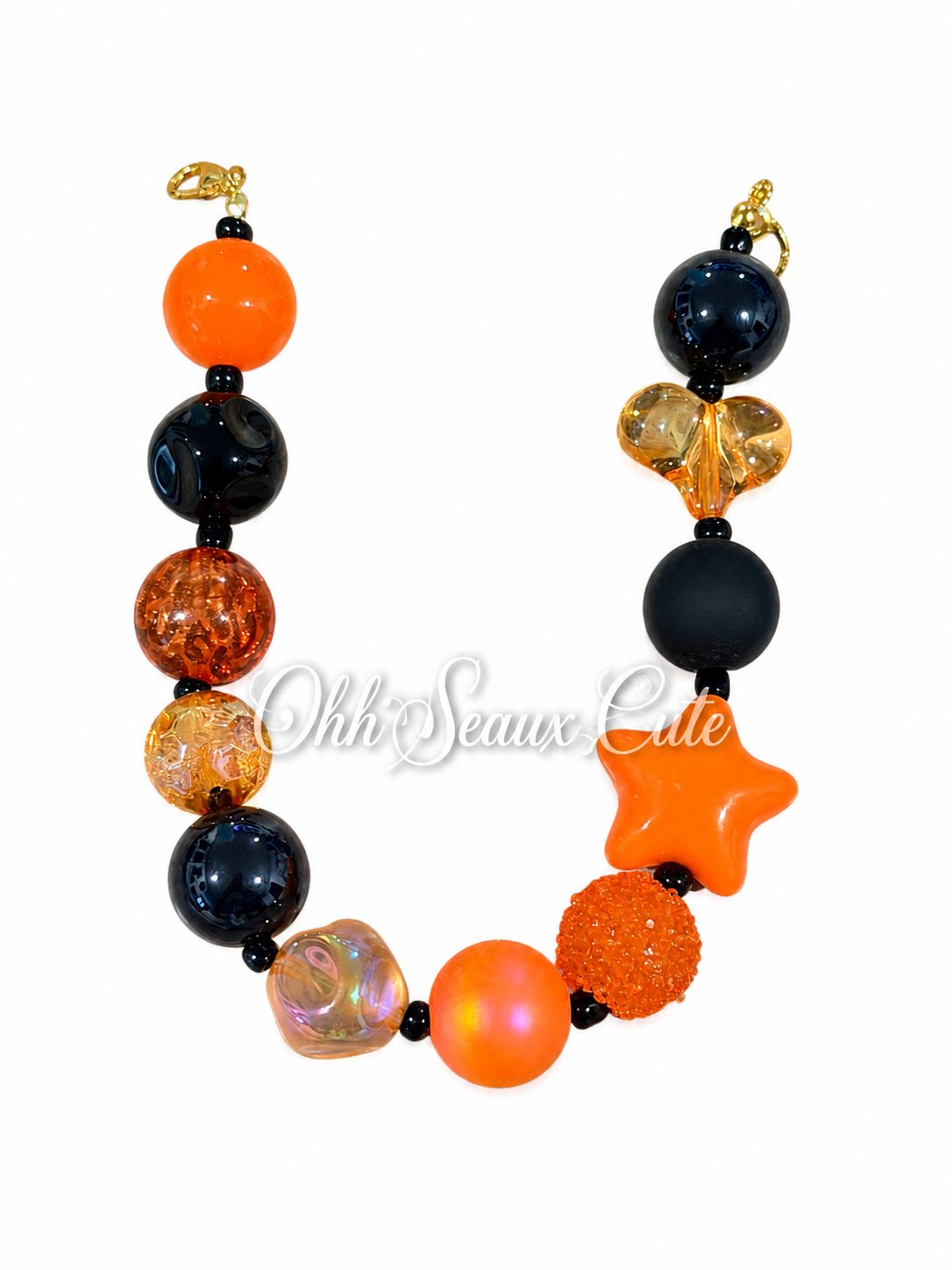 9” Orange/Black 1 Hat Chain