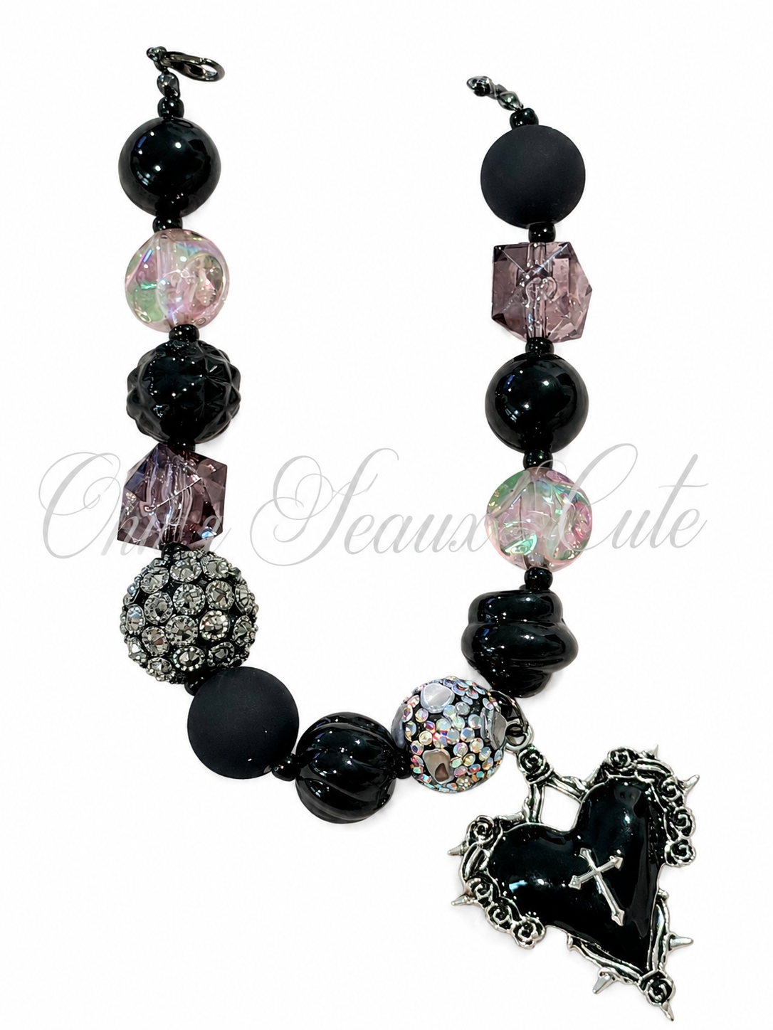 9” Black Gothic Hat Chain
