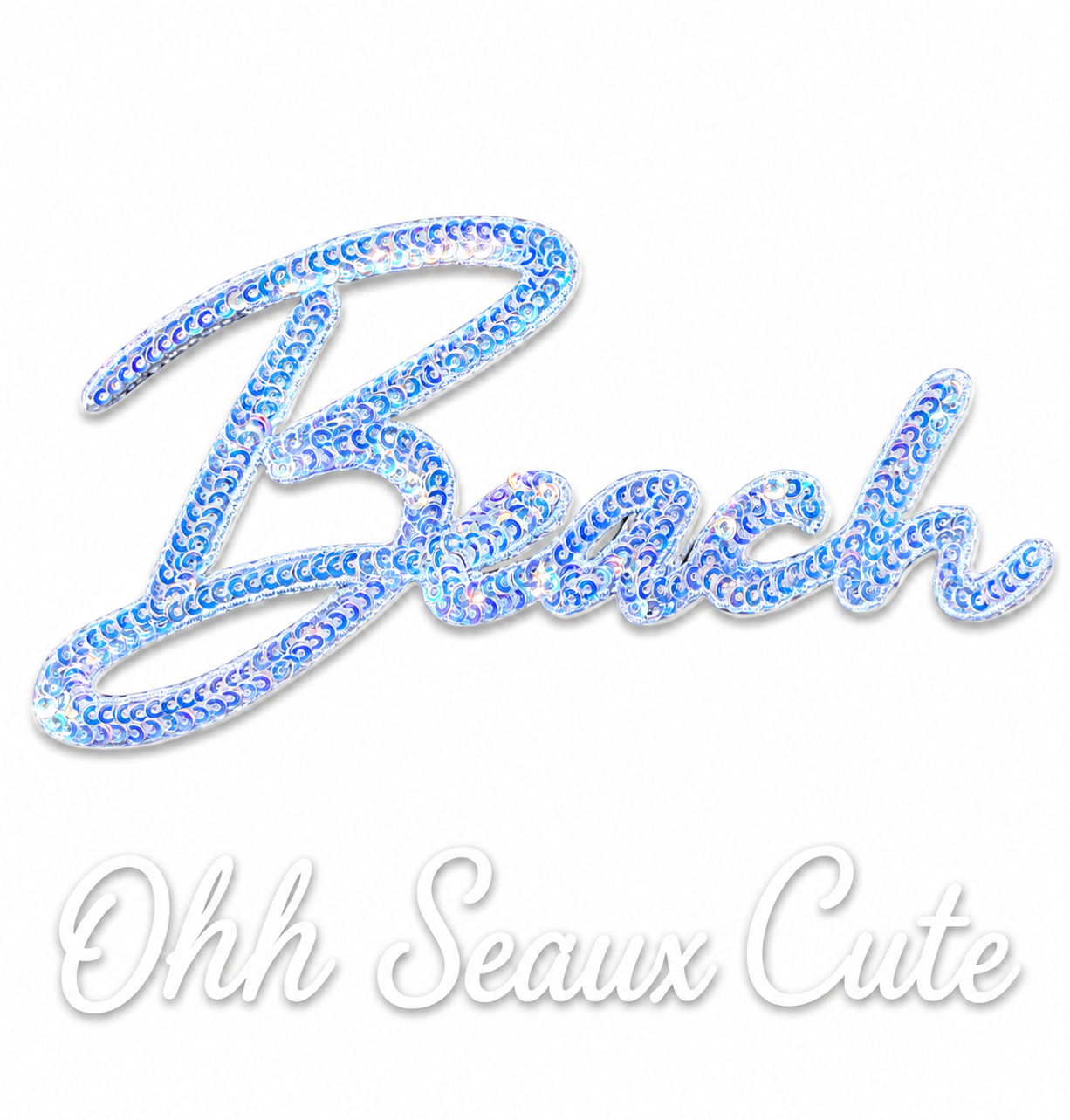 6” Sequin BEACH Light Blue