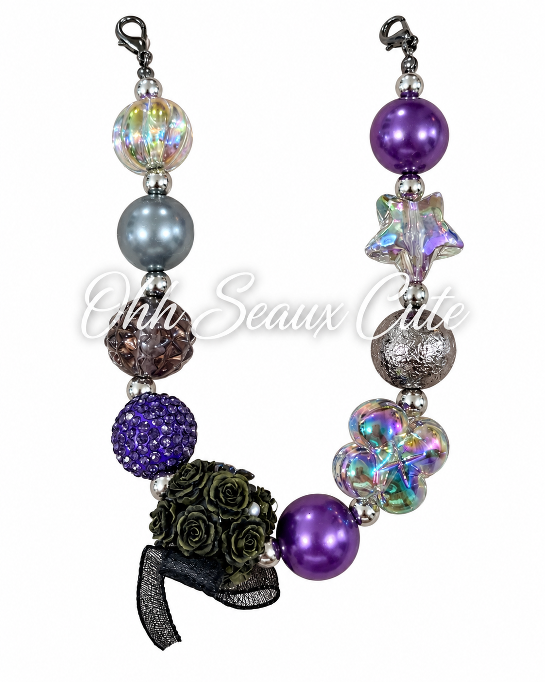 9” Purple Gothic 6 Hat Chain