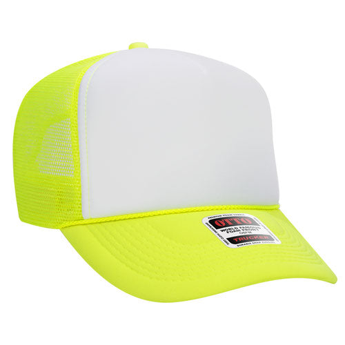 Otto High Crown Foam Trucker -Neon Yellow/White
