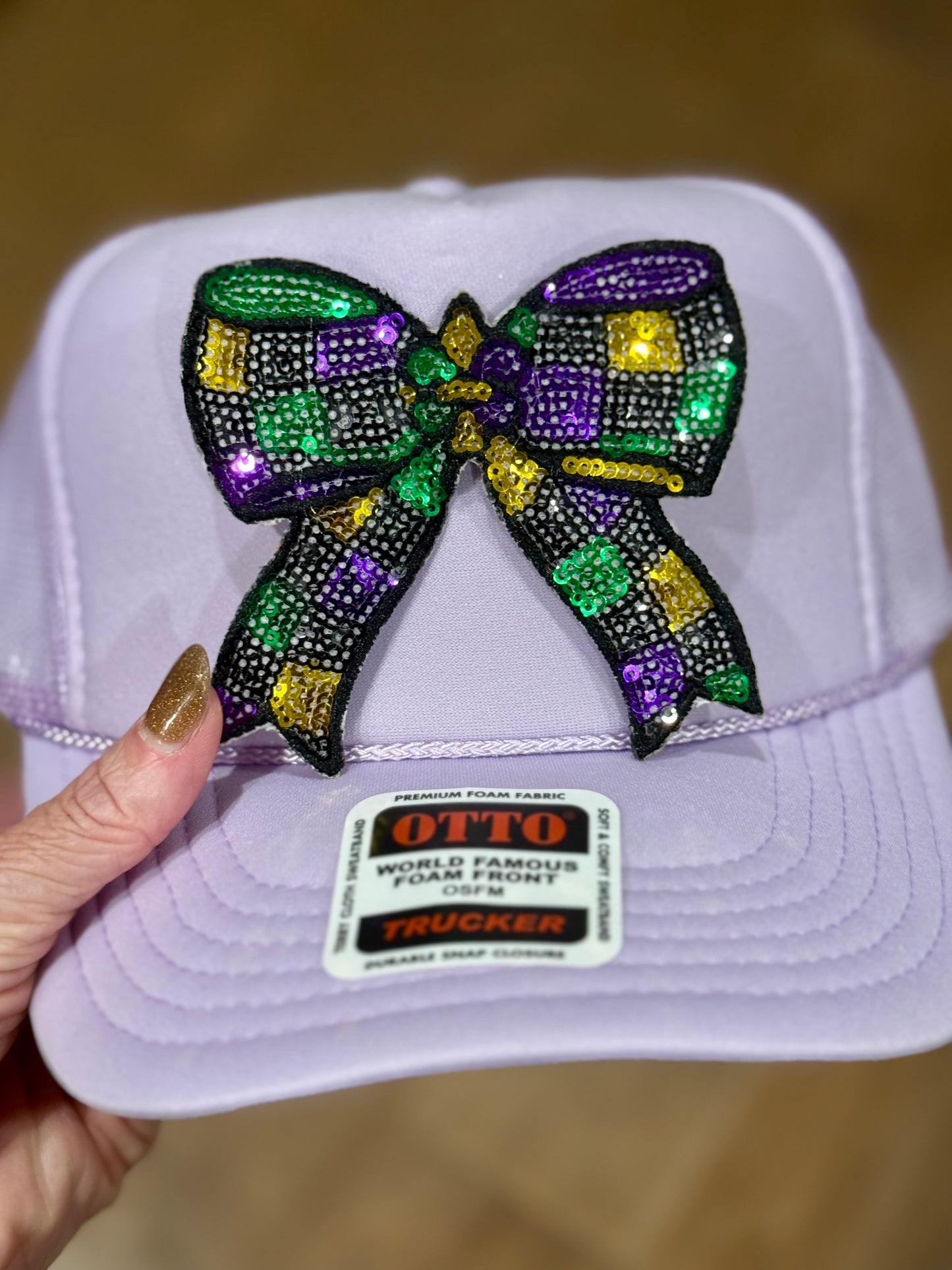 4” Mardi Gras Sequin Bow