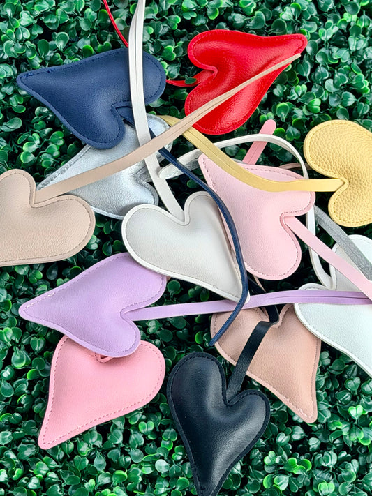 PU Leather Heart Bag Charm