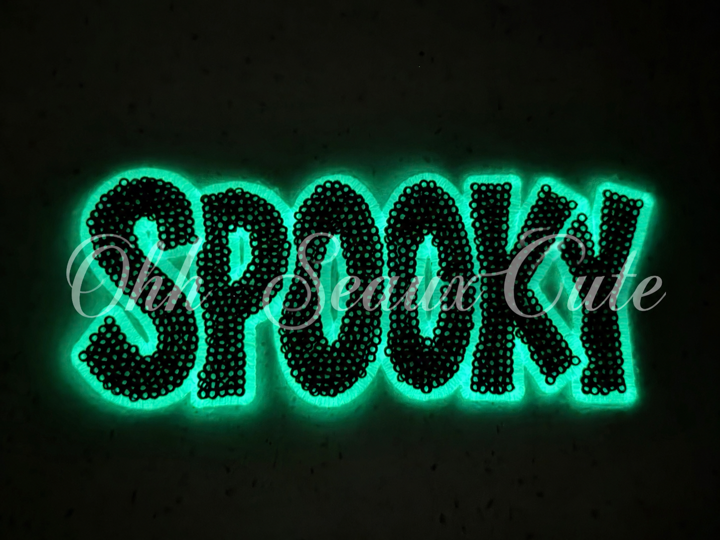 6” Sequin SPOOKY-Glow in the Dark