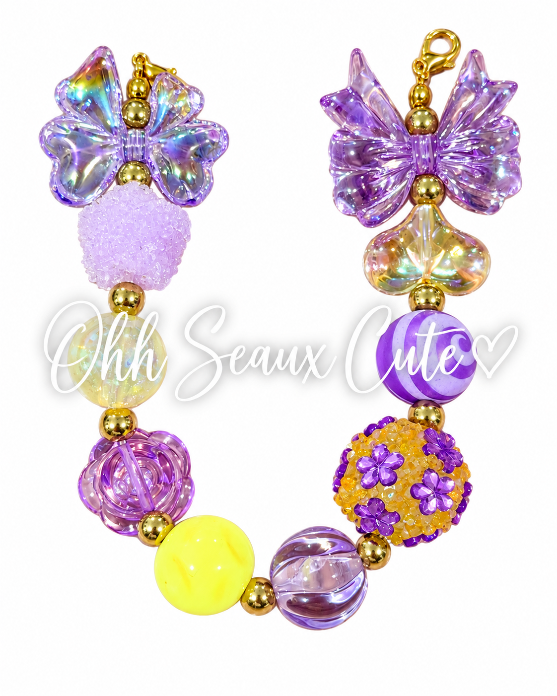 9” Purple/Yellow 1 Hat Chain
