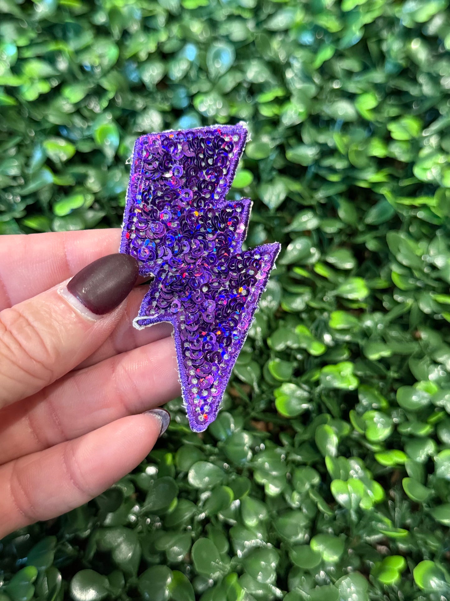 2” Sequin Lightening Bolt Patch