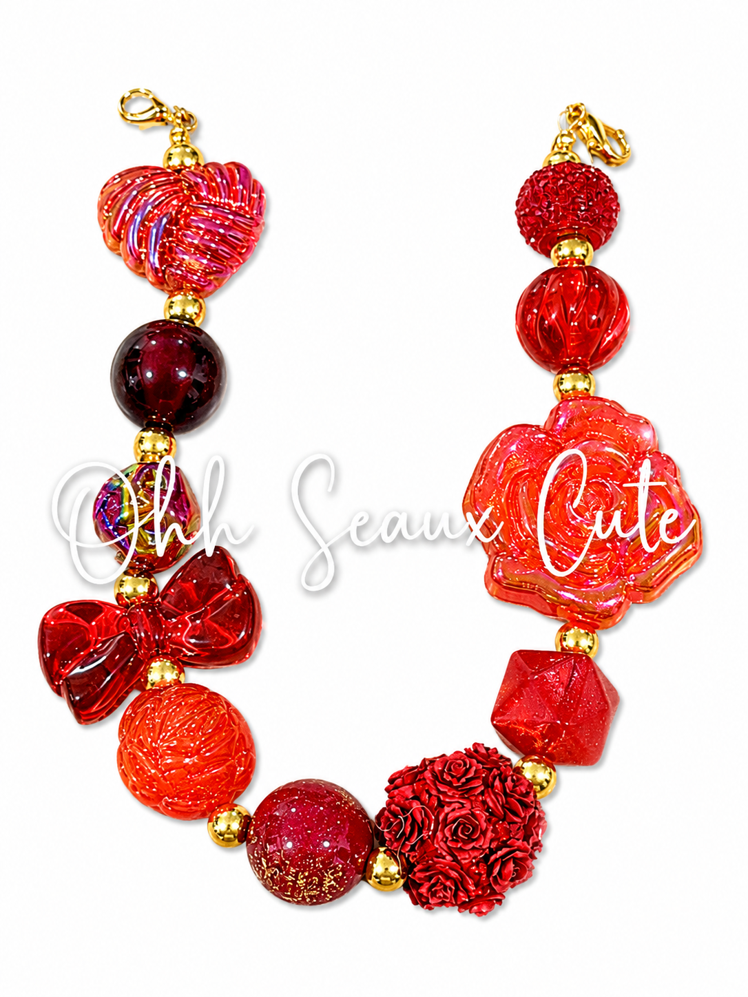 9” Red Roses Hat Chain