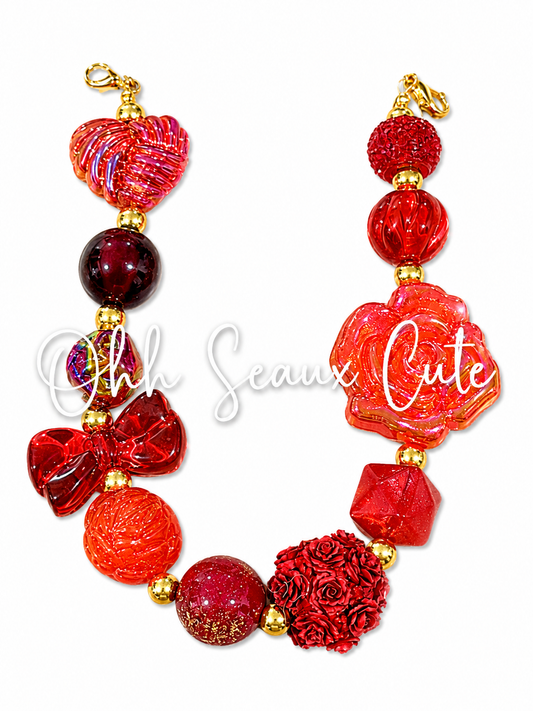 9” Red Roses Hat Chain