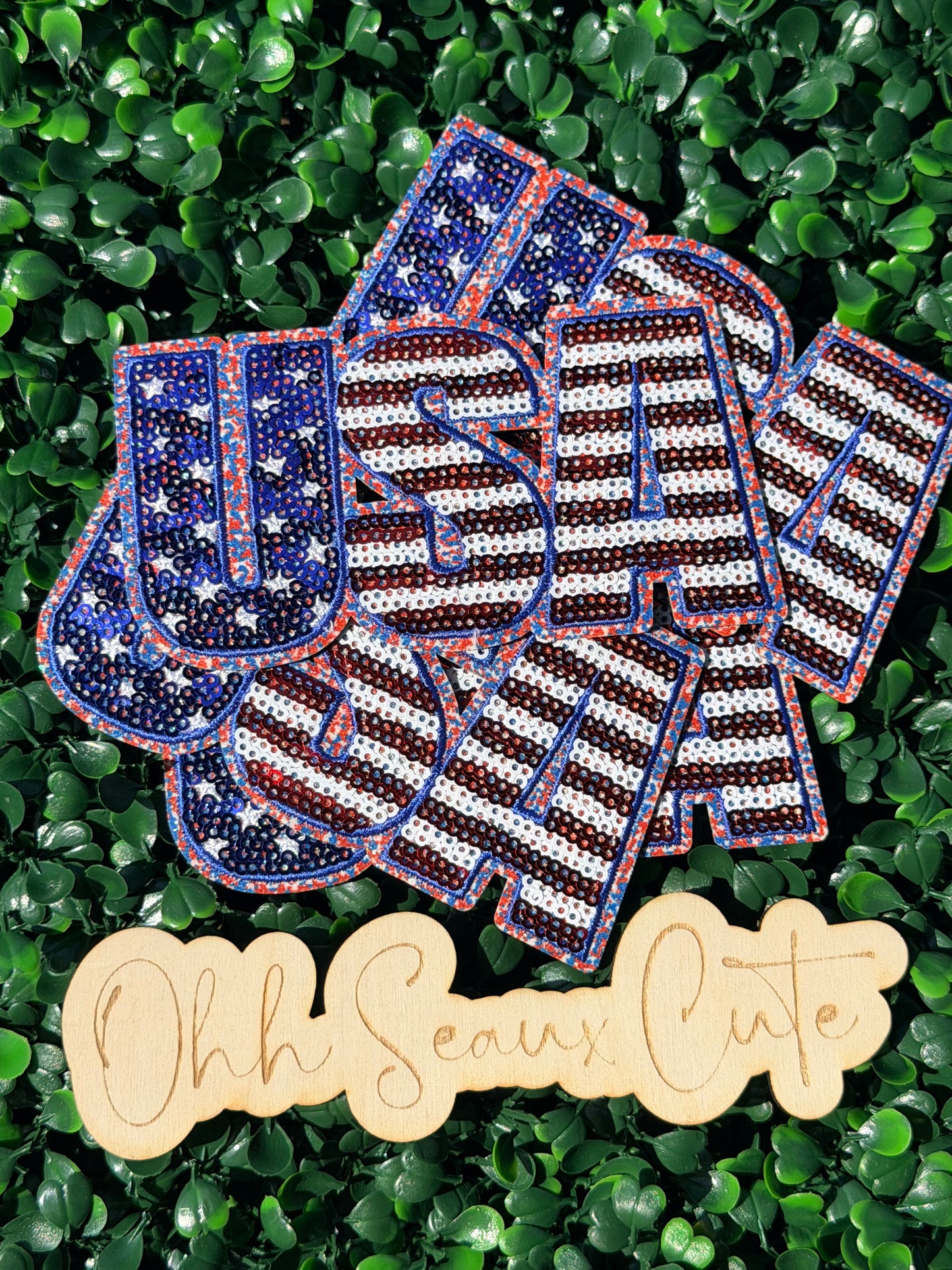 5” Sequin Flag USA
