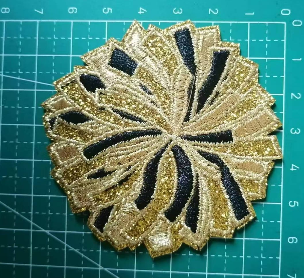 2.5” Pom Pom Glitter-Embroidery Patch