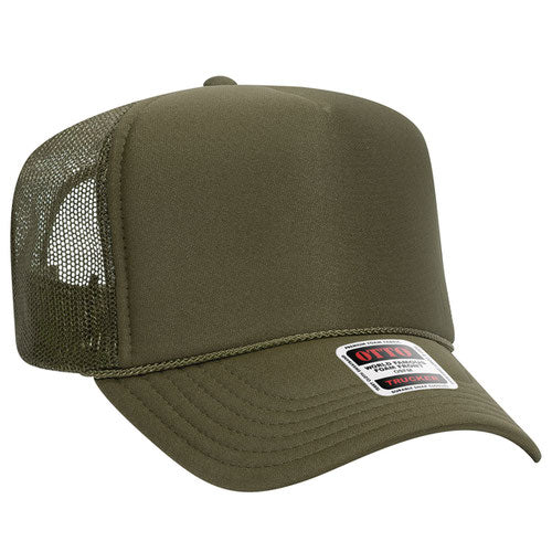 Otto High Crown Foam Trucker -Olive