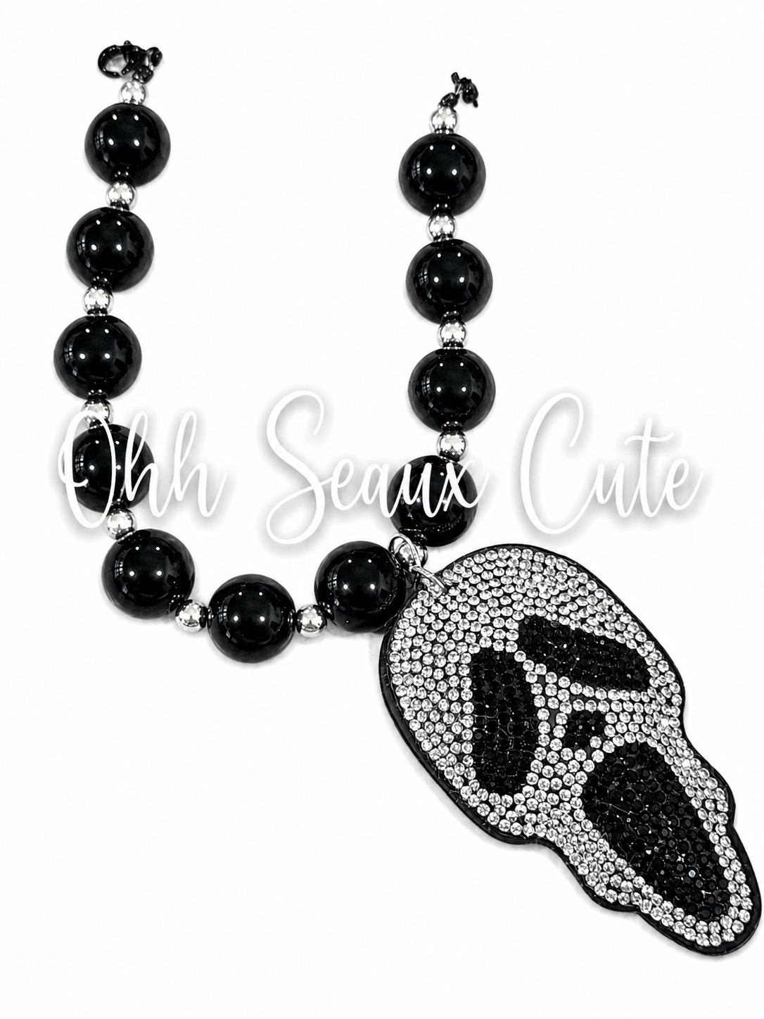 9” Bling Ghost-face 2 Hat Chain