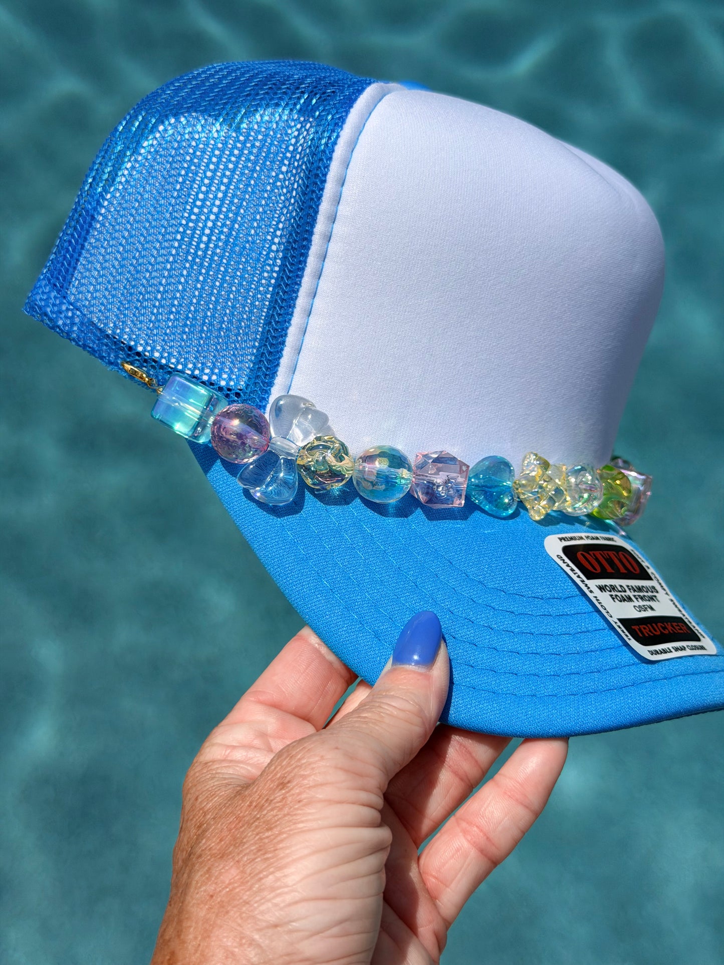 9” Crystal Rainbow Hat Chain