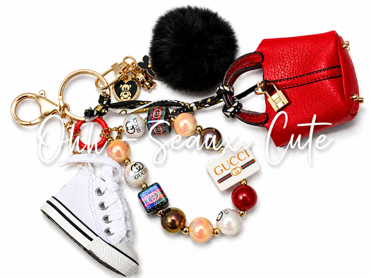 GG Bag Charm/Air Pod Purse Keychain