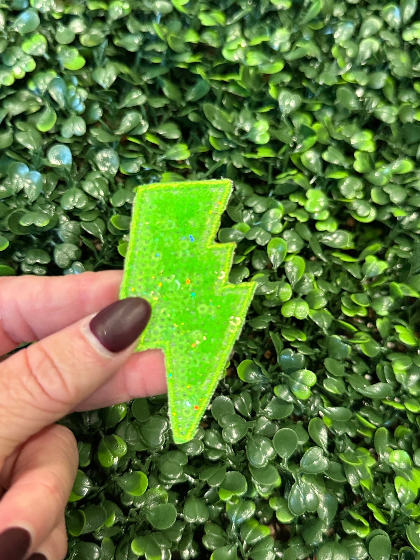 2” Sequin Lightening Bolt Patch