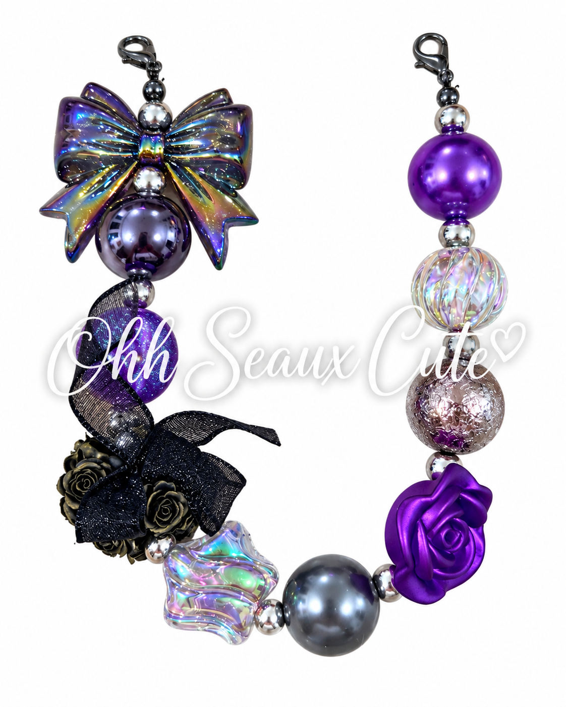 9” Purple Gothic 7 Hat Chain