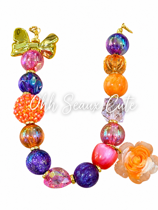 9” Sunset Rose Hat Chain