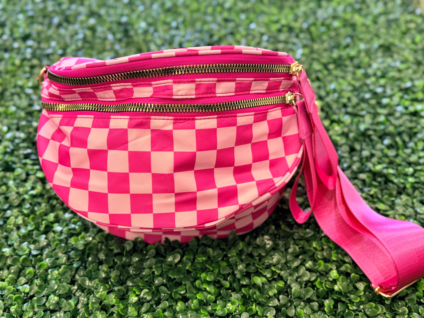 Nylon Checkered Bum Bag