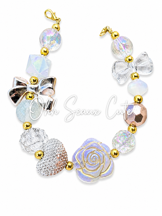 9” Crystal Rose Gold Hat Chain