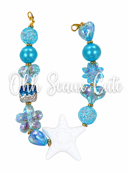 9” White Starfish Hat Chain
