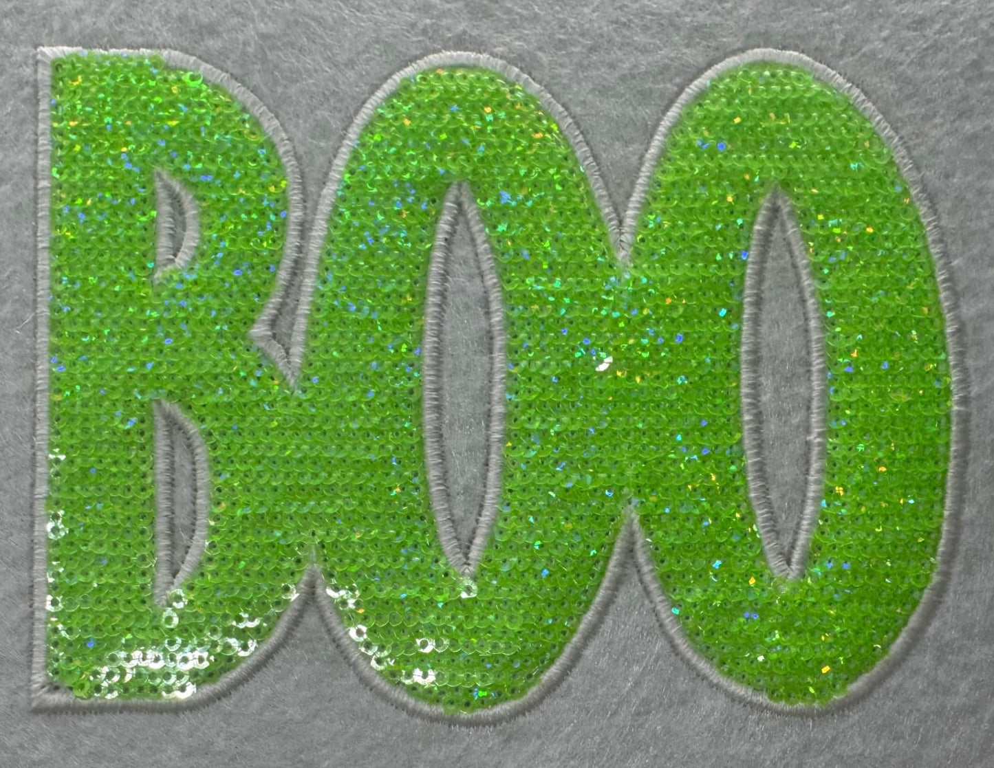 PREORDER 5” Glow Neon Green Sequin BOO (OSC)