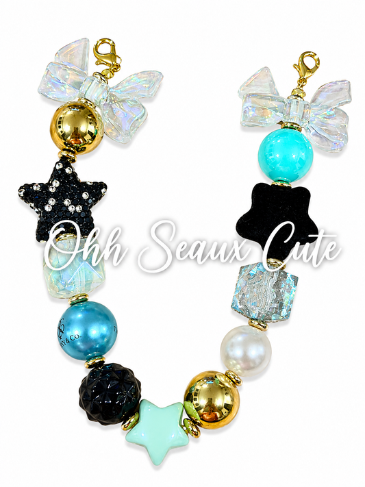 9” Teal/Black 3 Hat Chain
