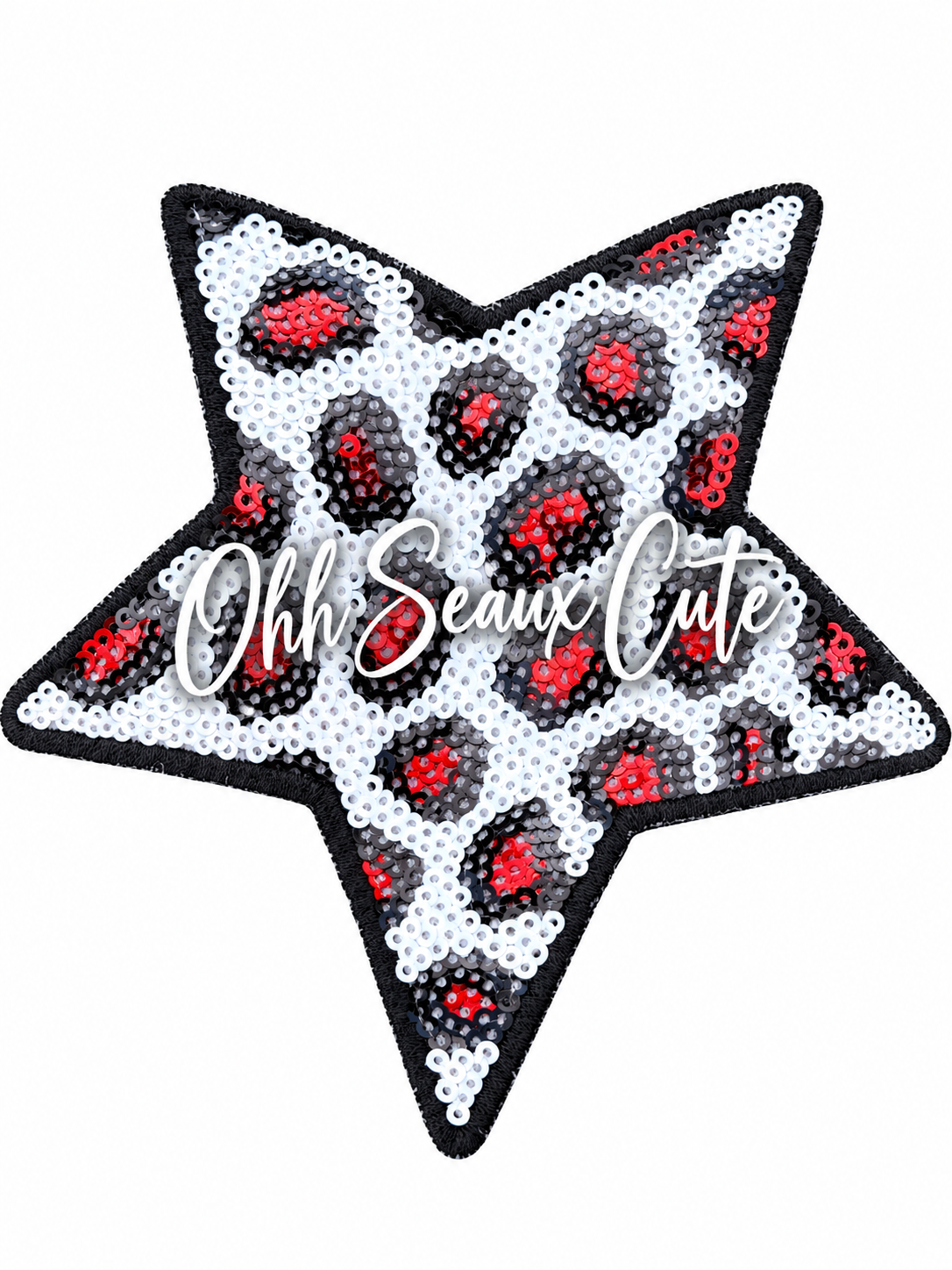 5”  Leopard Star-White/Red