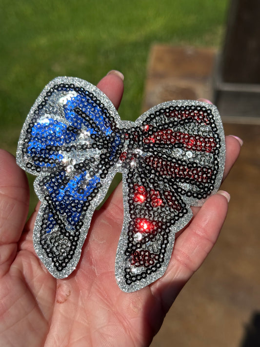 4” Sequin Flag Bow