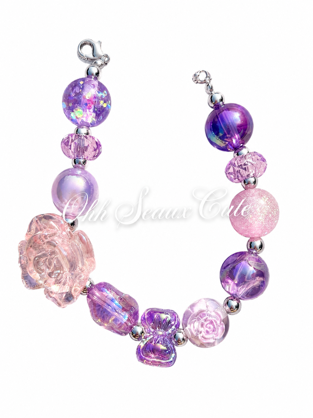 9” Purple/Pink 3 Hat Chain