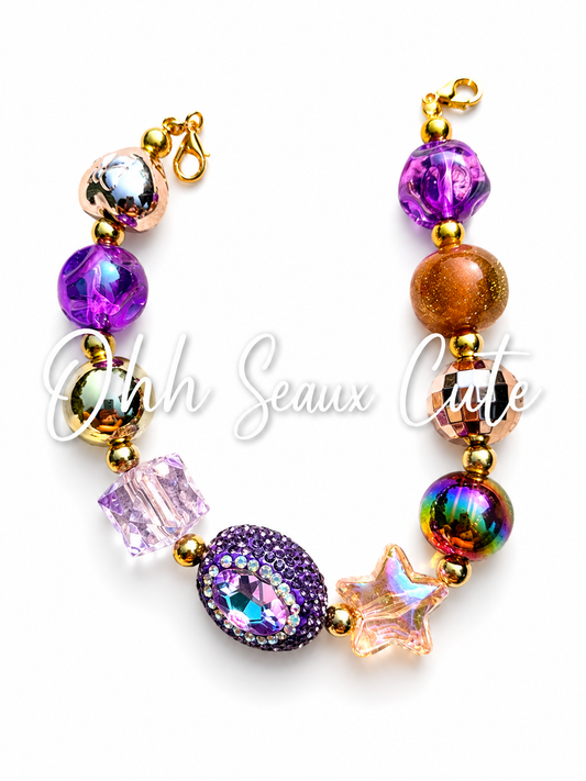 9” Purple/Gold 1 Hat Chain