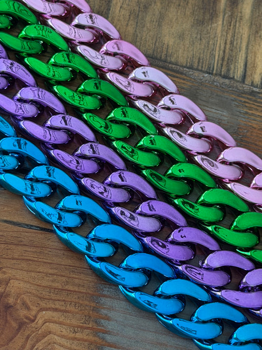 9”  Chunky Chrome Hat Chain 30MM
