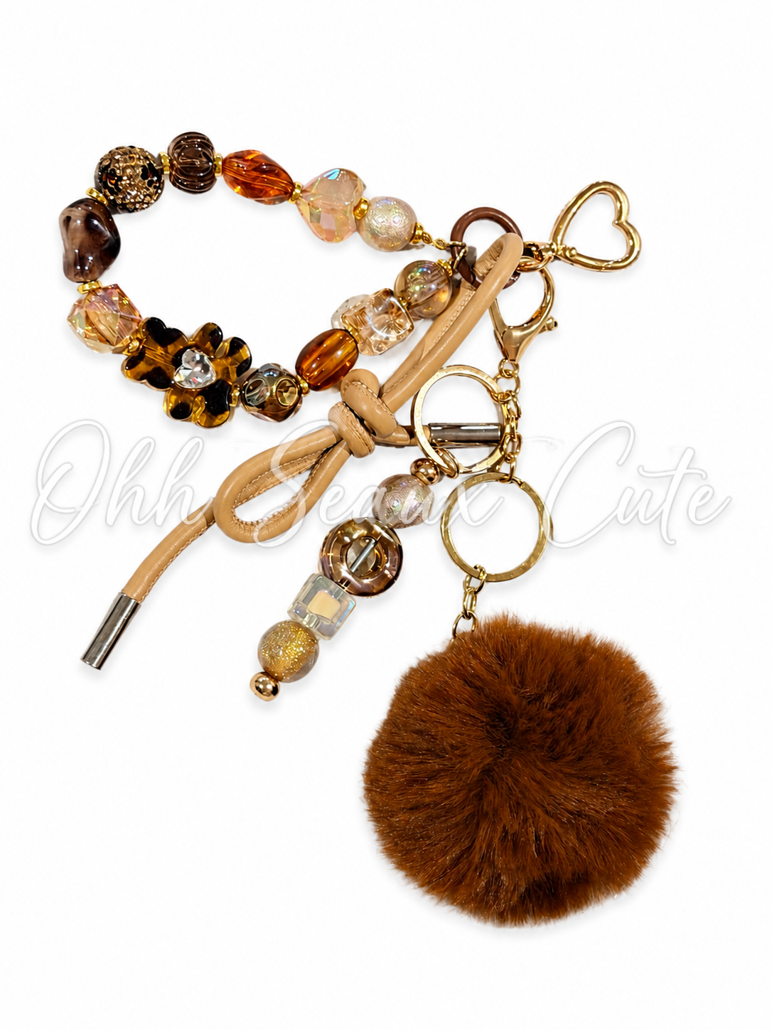 Brown Leopard Bag Charm/Keychain