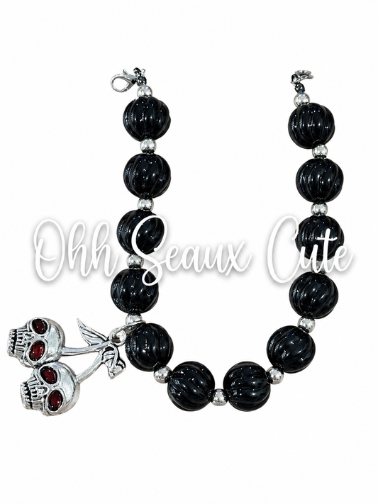 9” Skull Cherries Hat Chain