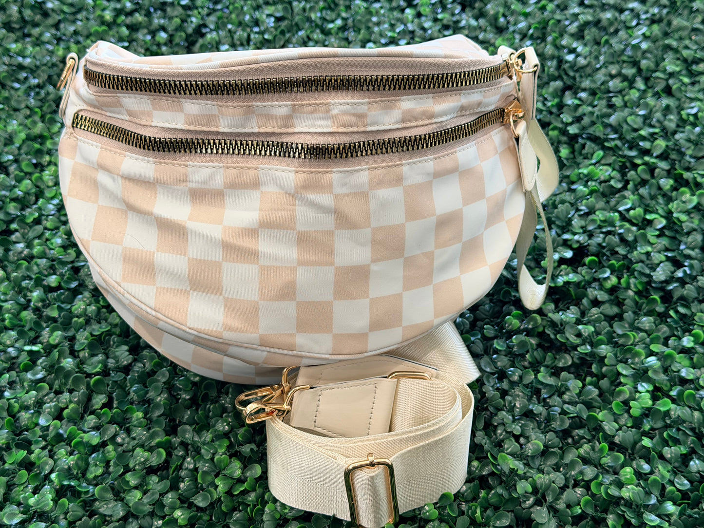 Nylon Checkered Bum Bag