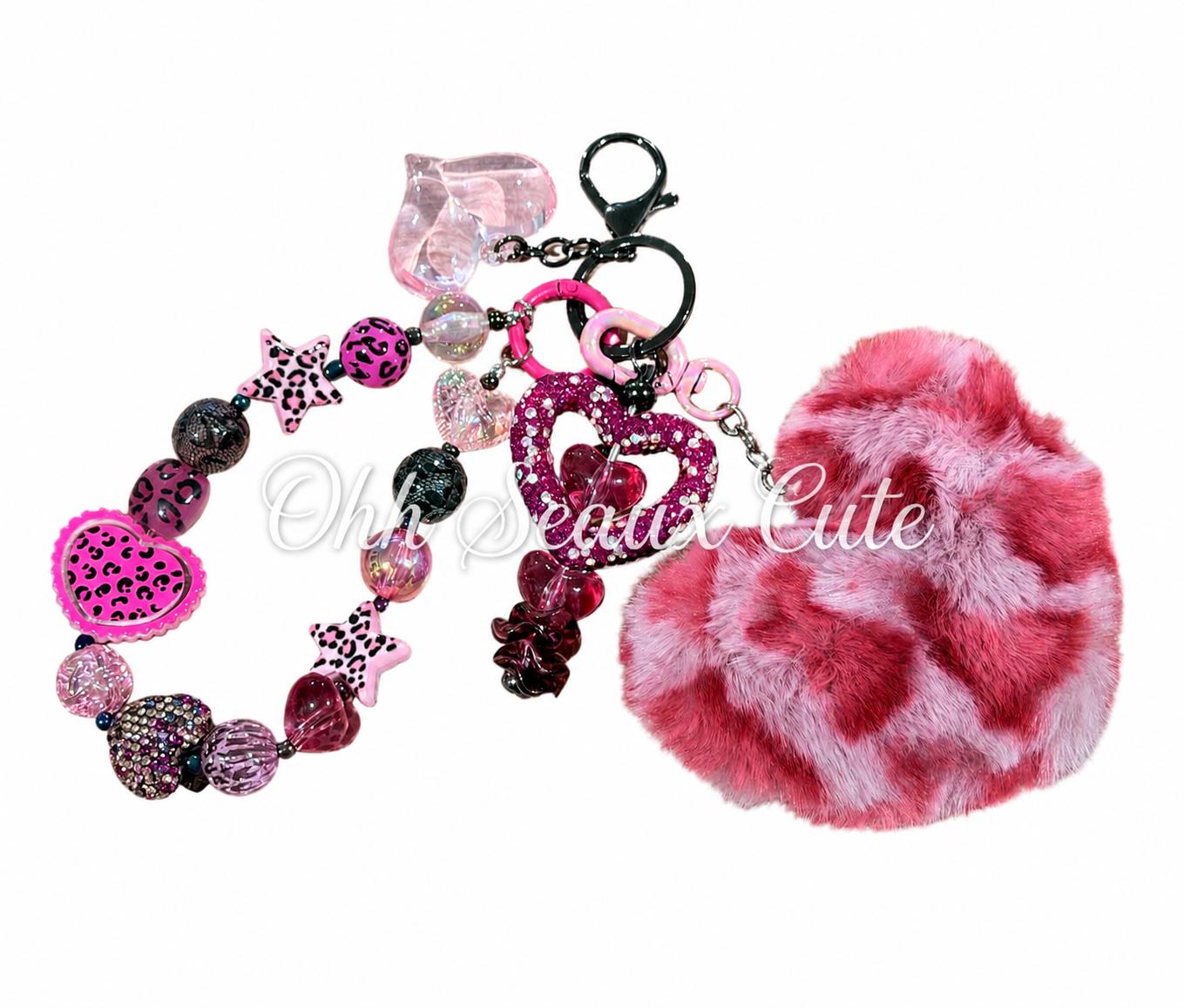 Pink Leopard Bag Charm/Keychain