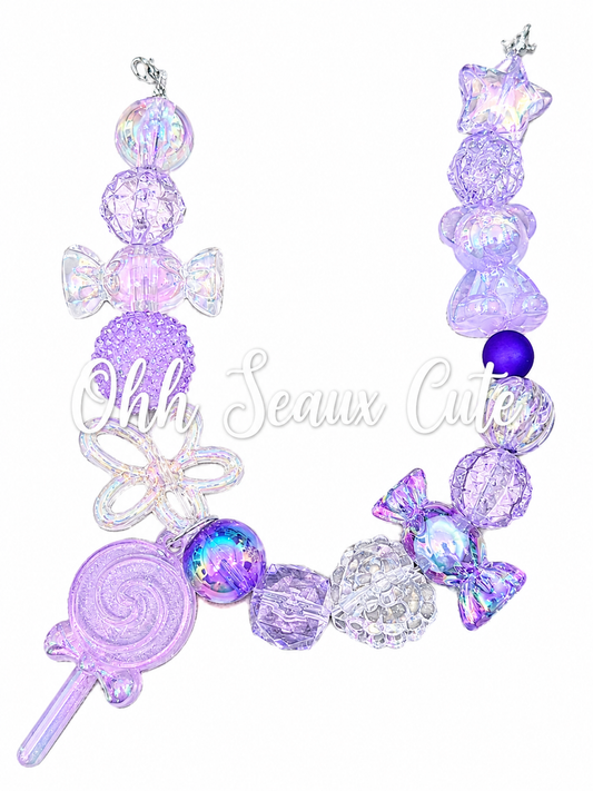 9” Purple Lollypop Hat Chain