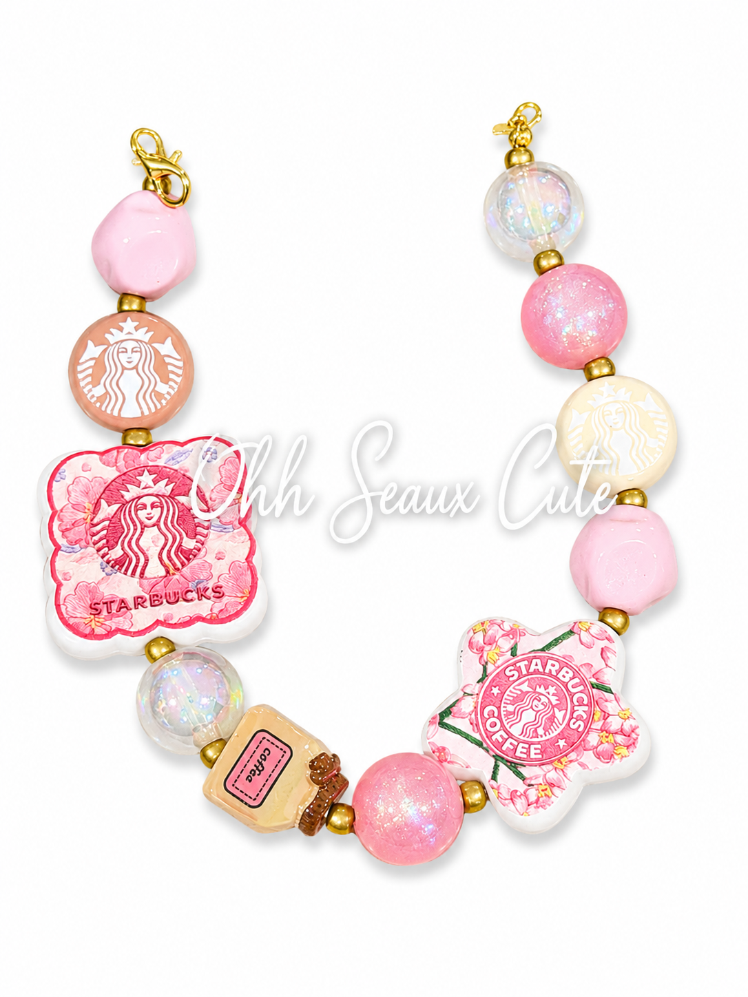 9” Pink Starbucks Hat Chain