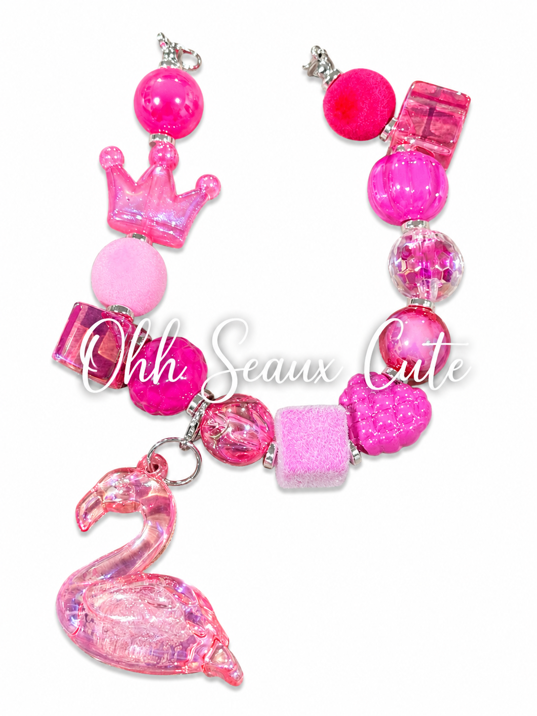 9” Pink Flamingo Hat Chain