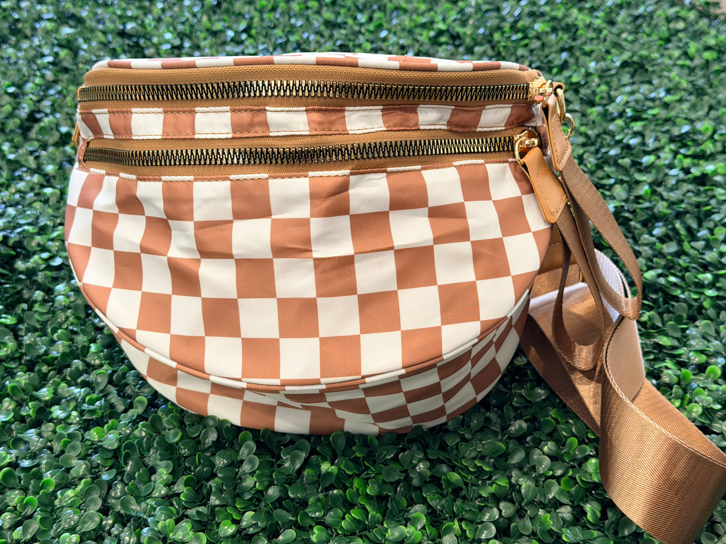 Nylon Checkered Bum Bag