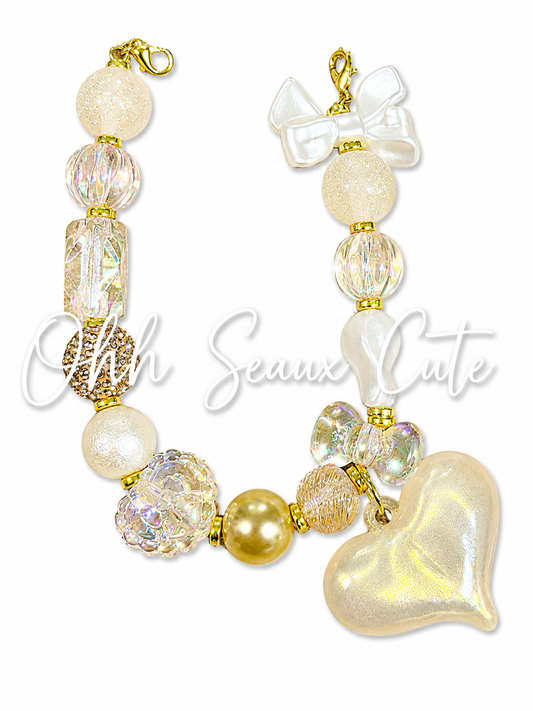 9” Champagne Heart Hat Chain