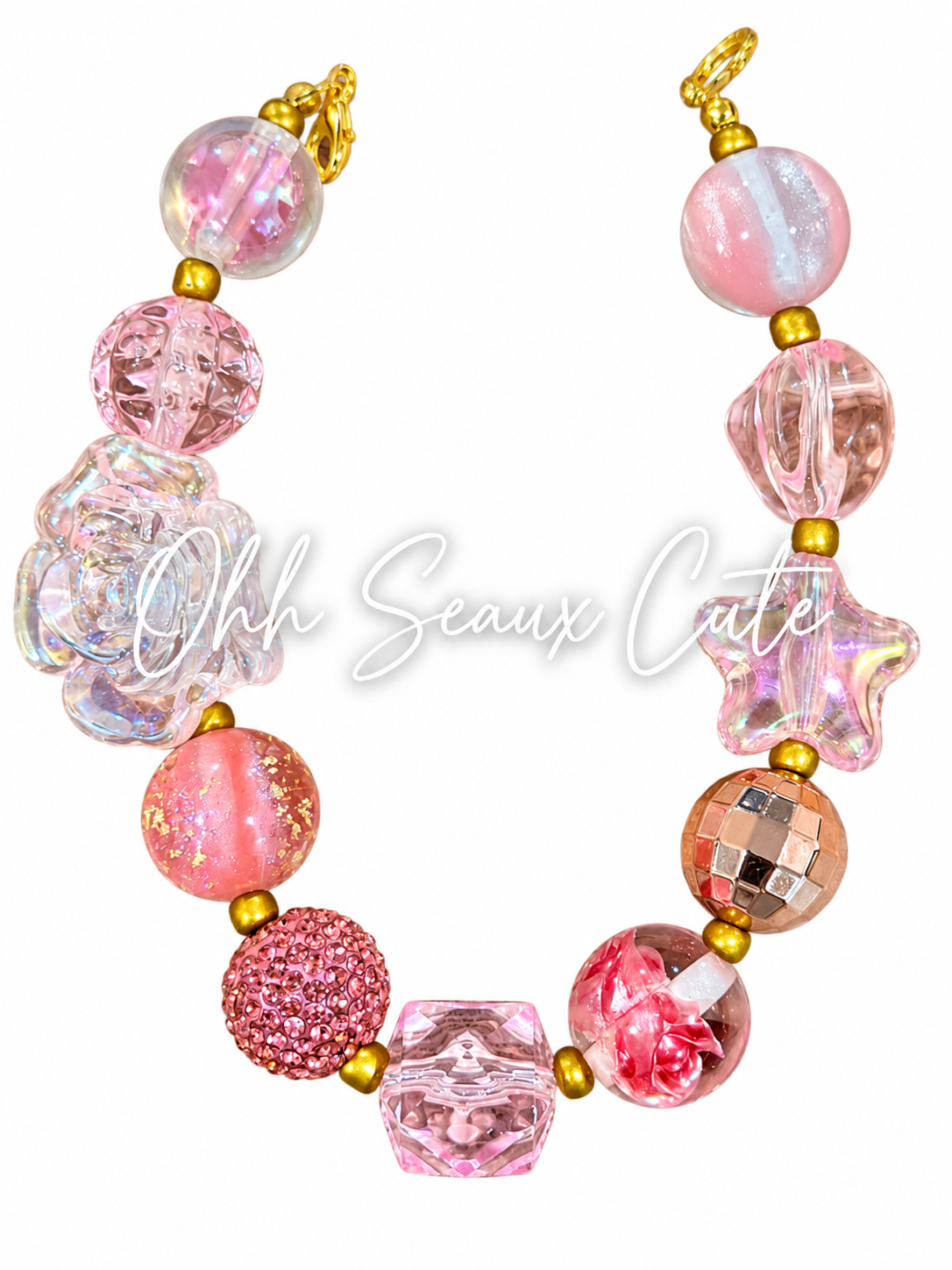 9” Pink 1 Hat Chain
