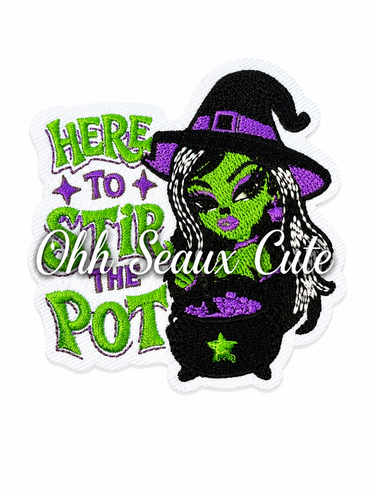 3” Pot Stirring Witch